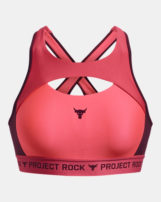 Women's Project Rock Crossback Sports Bra, Red, pdpMainDesktop image number 10